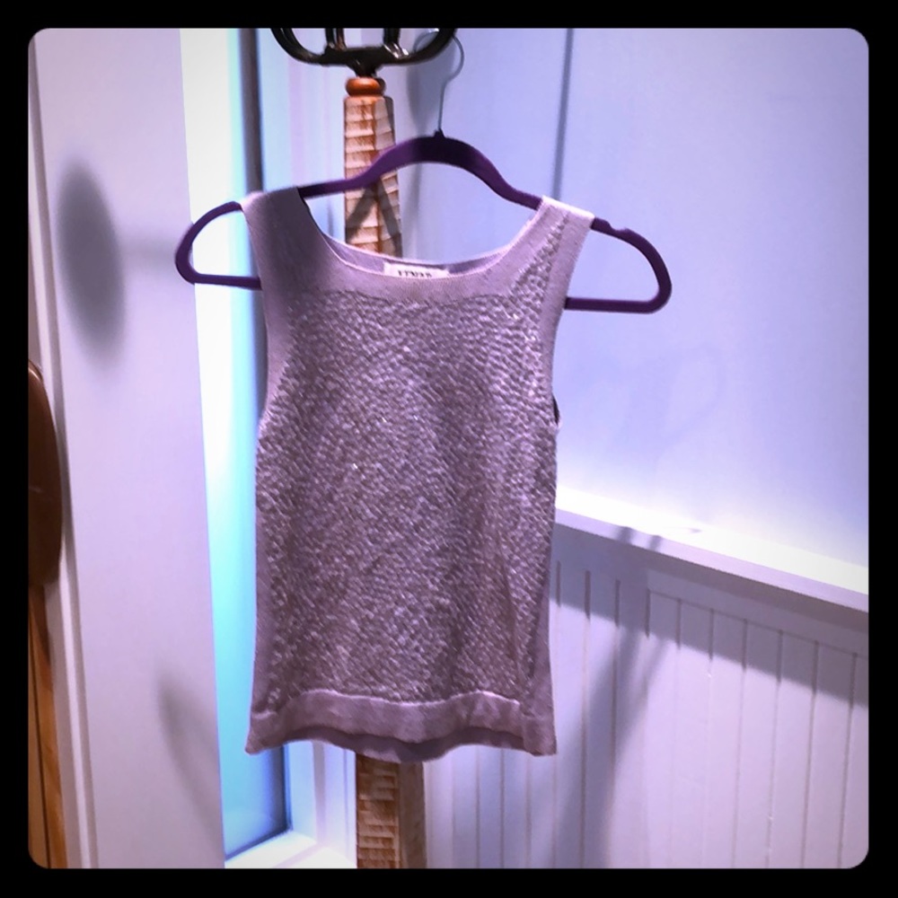 Lavender sequin shell top
